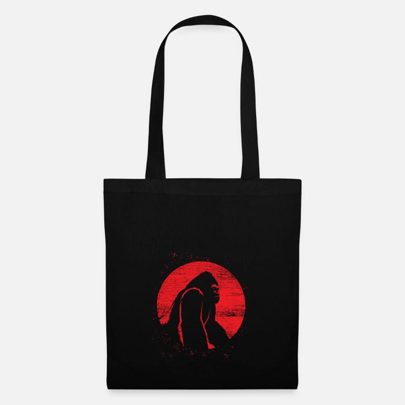 Affe Gorilla Mond Primat Tier Geschenk - Stoffbeutel - Schwarz
