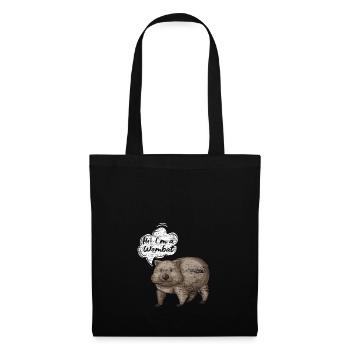 Wombat Animal Australia Lifestyle Gift - Tote Bag - black - Front