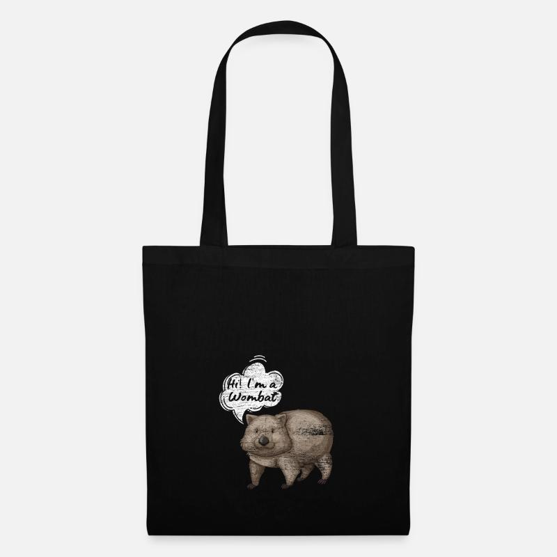 Wombat Tier Australien Lifestyle Geschenk - Stoffbeutel - Schwarz