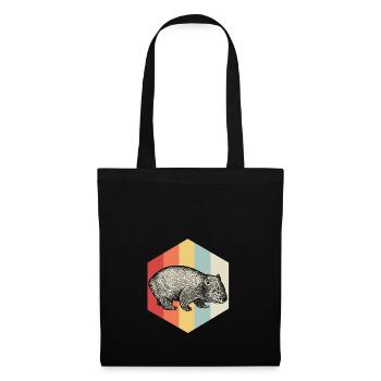 Wombat animal Australia wild gift idea zoo colorful - Tote Bag - black - Front