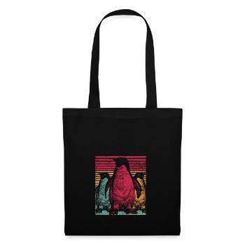 Penguin Retro vintage Tier Geschenk Südpol - Stoffbeutel - Schwarz - Vorne