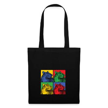 Ratten Ratte Nagetier Tier Geschenk Pest Pop Art - Stoffbeutel - Schwarz - Vorne