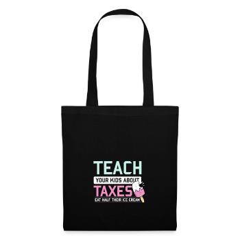 Enseignez aux enfants le financement des taxes sur l'argent - Sac en tissu - noir - Devant