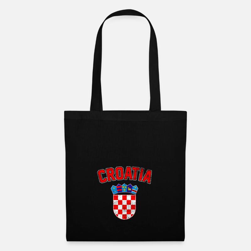 Kroatien - Stoffbeutel - Schwarz