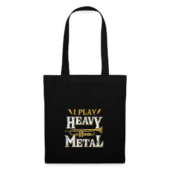 Trompette fille instrument musique notes cadeau - Sac en tissu - noir - Devant