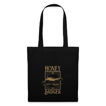 Honey badger badge spirit animal gift vintage nature - Tote Bag - black - Front