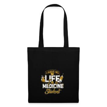 Medizin Studium Mediziner Arzt Doktor Geschenk - Stoffbeutel - Schwarz - Vorne