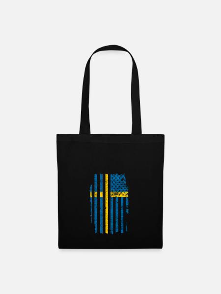 Sweden USA flag - Tote Bag - black