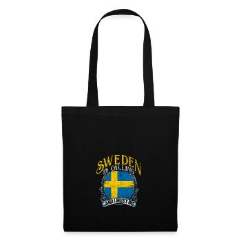 Schweden - Stoffbeutel - Schwarz - Vorne