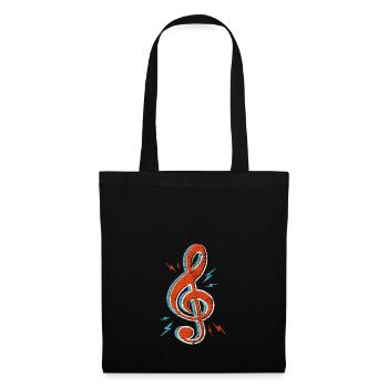 clef de sol - Sac en tissu - noir - Devant