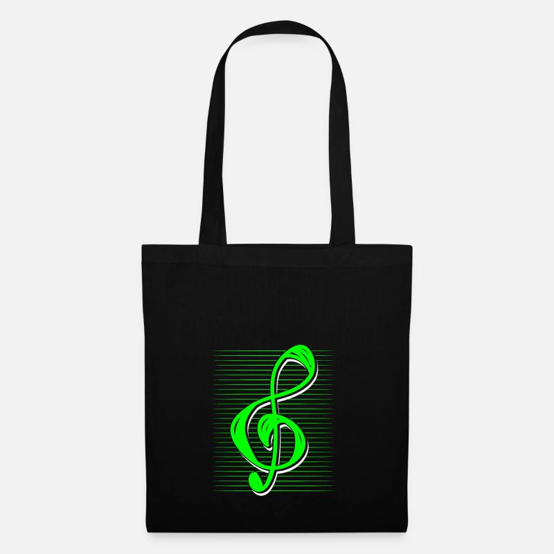Violinschlüssel - Stoffbeutel - Schwarz