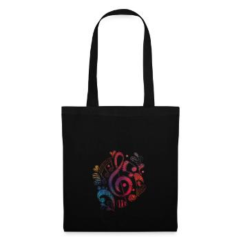 Treble clef notes music DNA instrument sound - Tote Bag - black - Front