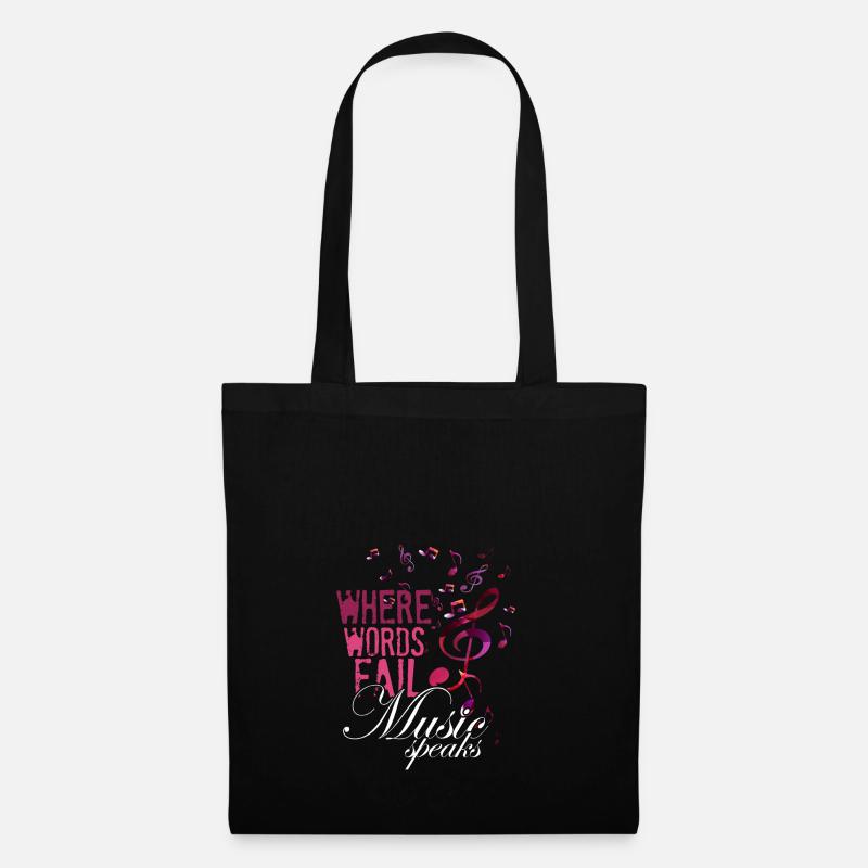 École de musique clef - Sac en tissu - noir