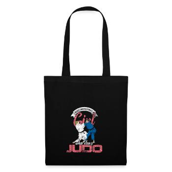 Judo fille femme combattant athlète Japon - Sac en tissu - noir - Devant