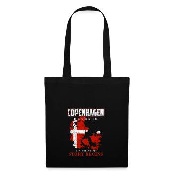 Copenhague Danemark - Sac en tissu - noir - Devant