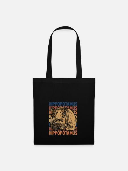 Hippo - Stoffbeutel - Schwarz