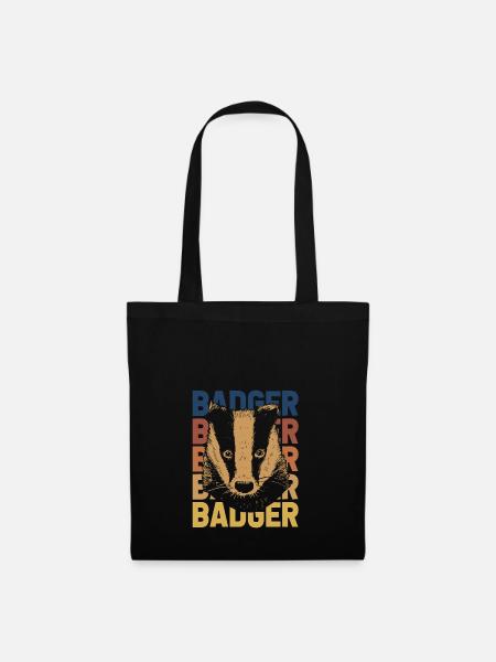 Badger marten family animal gift forest - Tote Bag - black