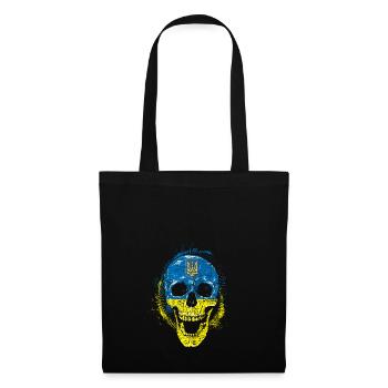 Crâne d'os crâne d'os halloween - Sac en tissu - noir - Devant