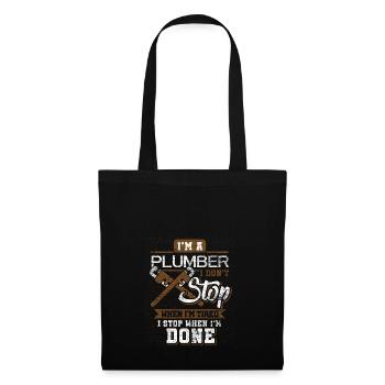 Plombier de plombier - Sac en tissu - noir - Devant