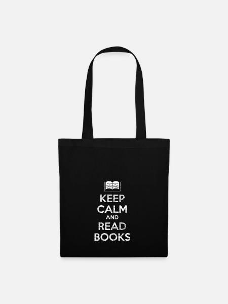 Bücher lesen Buch Geschenk Bücherregal - Stoffbeutel - Schwarz