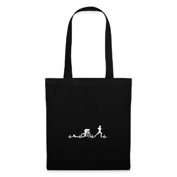 Coeur de triathlon - Sac en tissu - noir - Devant