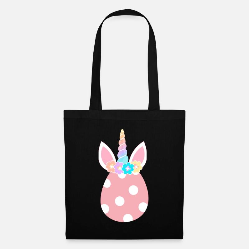 Easter Egg Unicorn Rainbow - Tote Bag - black