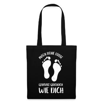 Fußpflege Pediküre Podologe Nagelstudio Geschenk - Stoffbeutel - Schwarz - Vorne