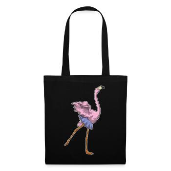 Danse ballerine de ballerine flamant rose - Sac en tissu - noir - Devant