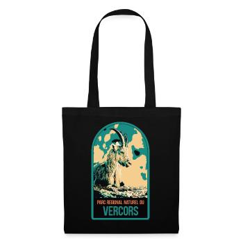 Illustration of an ibex in Parc du Vercors - Tote Bag - black - Front