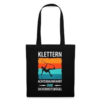 Vintage Bouldern Boulderer Klettern Kletterer - Stoffbeutel - Schwarz - Vorne
