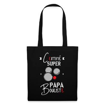 Super papa Bouliste | papa pétanque cadeau papa - Sac en tissu - noir - Devant