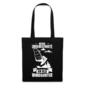 Never underestimate an old windsurfer - Tote Bag - black - Front