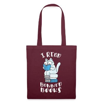 J’ai lu des livres interdits Cat - Sac en tissu - bordeaux - Devant