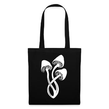 Trio de champignons blancs - Sac en tissu - noir - Devant