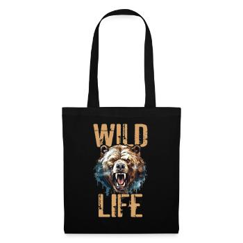 Bear Grizzly Bear Roars Bear Head Nature Wilderness Wild - Tote Bag - black - Front