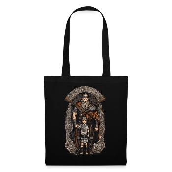 Father with Son Norse Viking Warrior - Tote Bag - black - Front