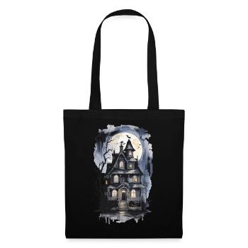Mystic Witch House Halloween Vintage Full Moon - Tote Bag - black - Front