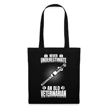 Never Underestimate An Old Veterinarian - Stoffbeutel - Schwarz - Vorne