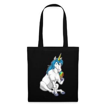 Glace à la gaufre Licorne - Sac en tissu - noir - Devant