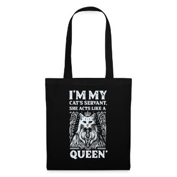 Elegant Cat Queen T-Shirt Design - Tote Bag - black - Front