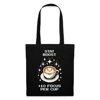 Stat Boost: +10 Focus per Cup | Coffee - Tote Bag - black - Front
