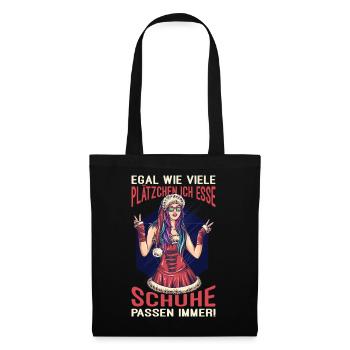 Weihnachtsgeschenk Frauen Plätzchen Lustig Idee - Stoffbeutel - Schwarz - Vorne
