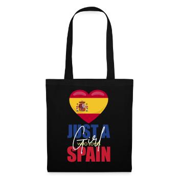 Heart Flag Spain Love Motif - Tote Bag - black - Front
