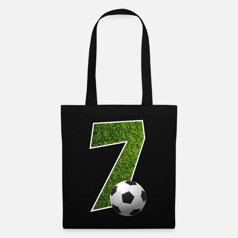 NR. 7 NUMMER 7 FUßBALL 7. GEBURTSTAG - Stoffbeutel - Schwarz