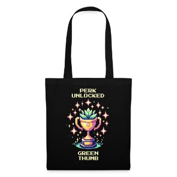 Perk Unlocked | Green Thumb | Gamer Humor - Tote Bag - black - Front