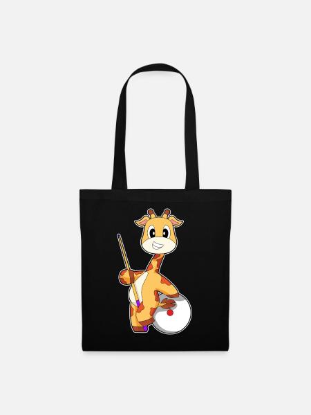 Giraffe Billiard Queue Sport - Stoffbeutel - Schwarz