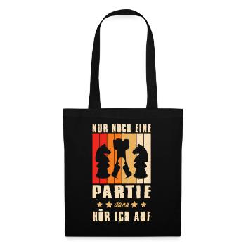 Schachspieler Geschenke Schach Zubehör Schachbrett - Stoffbeutel - Schwarz - Vorne