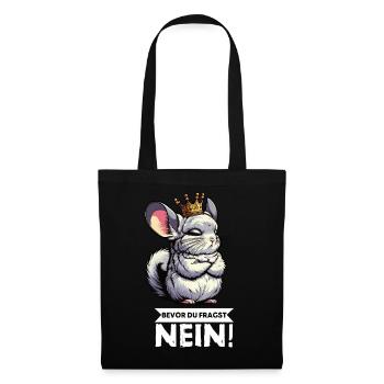 Avant que vous ne demandiez à la chinchilla, chinchilla, rongeur - Sac en tissu - noir - Devant