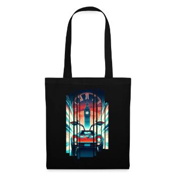 T-shirt Retour vers le futur rétro années 80 - Sac en tissu - noir - Devant