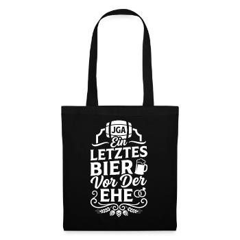 Letztes Bier Vor Der Ehe – Typografie - Stoffbeutel - Schwarz - Vorne